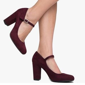 Mary Jane Heels vegan suede 9